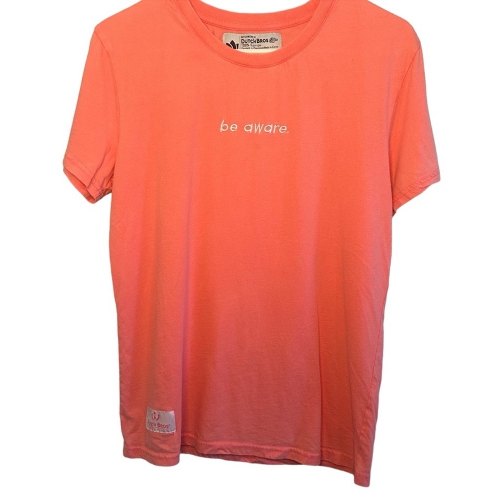 Dutch Bros BRAND NEW WITH TAGS “Be Aware" Salmon MEDIUM+XXL Color NWT DB 1992